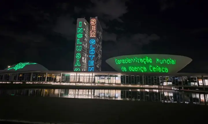 Congresso Nacional recebe projeção de imagem por conscientização sobre a doença celíaca